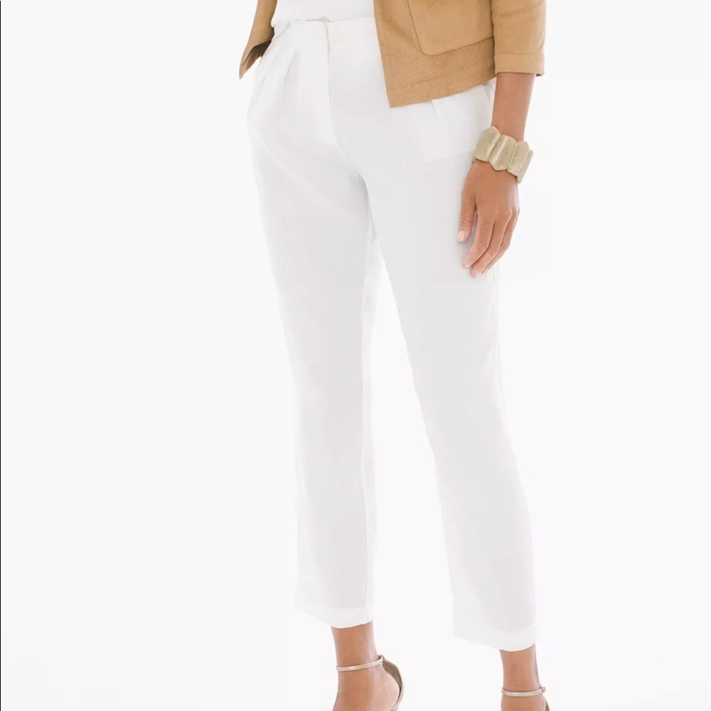 🆕 Chico’s Skimmer Antique White Crop Pants 0 4